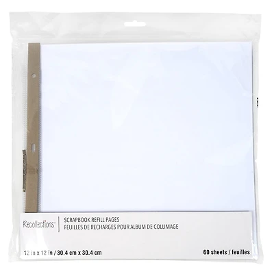 6 Packs: 60 ct. (360 total) 12" x 12" White Scrapbook Refill Pages by Recollections™