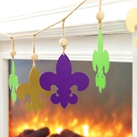 Glitzhome® 6ft Mardi Gras Metal Fleur-de-Lis Garland