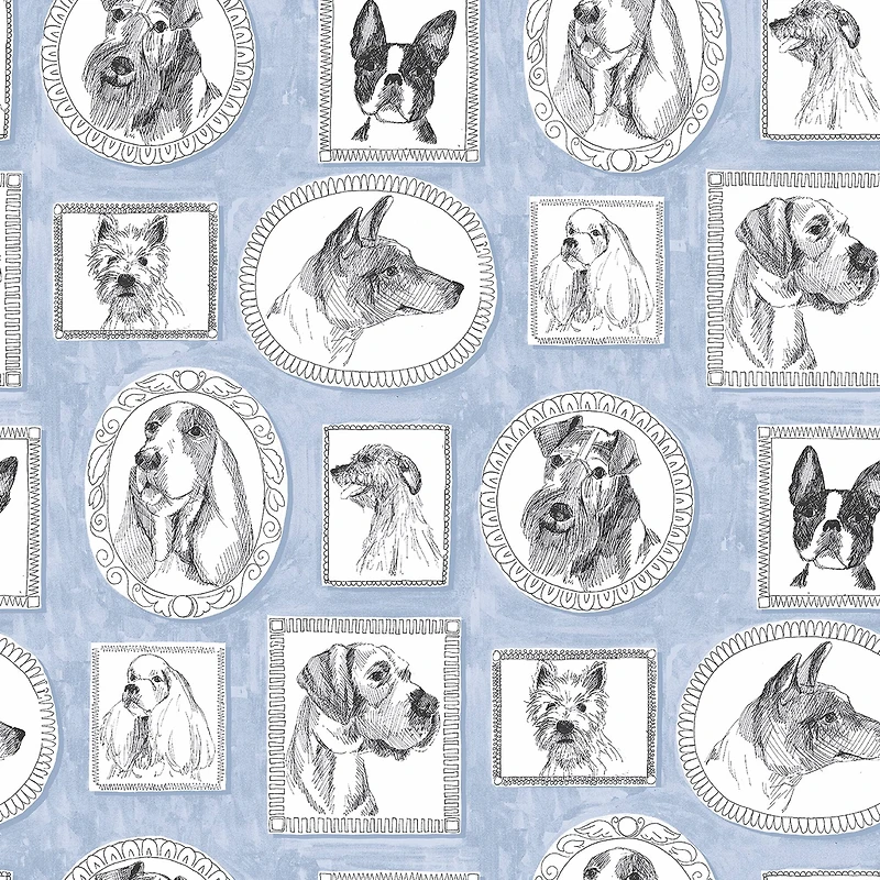 Surface Style Pup Portraits Peel & Stick Wallpaper