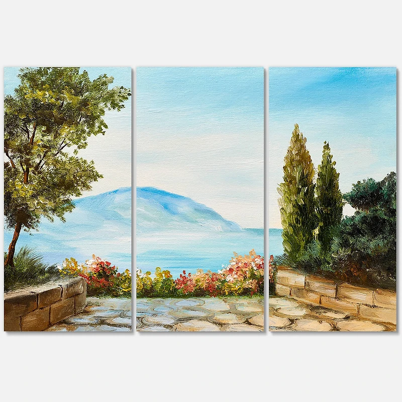 Designart - Mountains View By The Sea Side