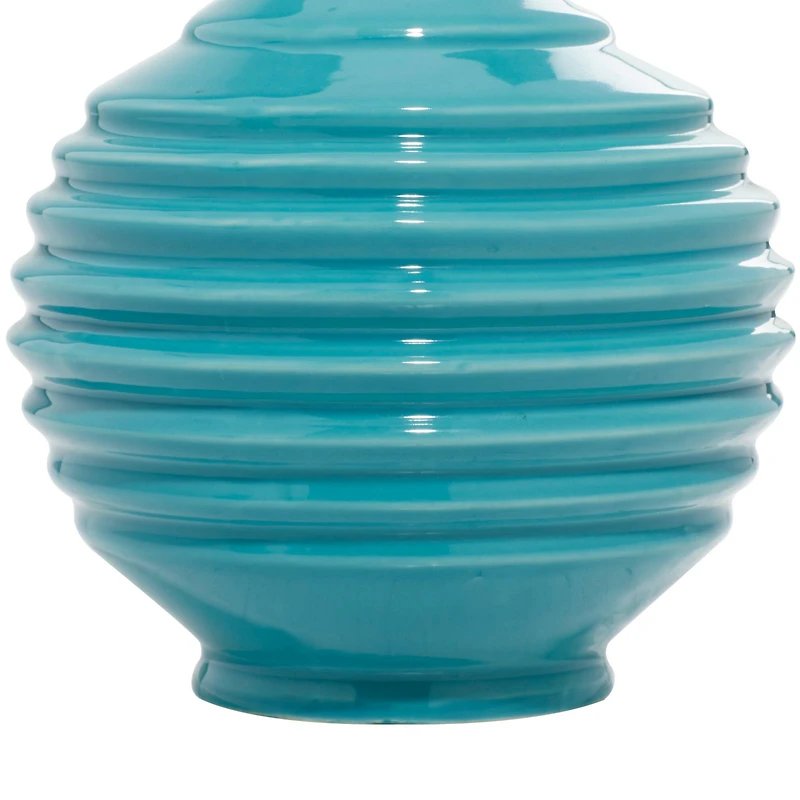 Blue Stoneware Modern Vase Set