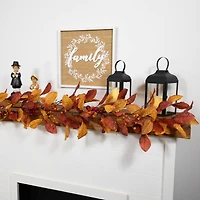 5ft. Berries with Orange & Red Leaves Artificial Fall Harvest Garland