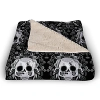 Sugar Skull Pattern 50" x 60" Sherpa Fleece Blanket