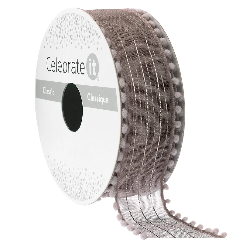 1" x 5yd. Silver Sheer Ribbon by Celebrate It™ Classic