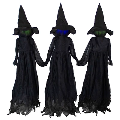 4ft. Lighted Faceless Witch Trio Outdoor Halloween Stakes