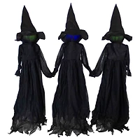 4ft. Lighted Faceless Witch Trio Outdoor Halloween Stakes