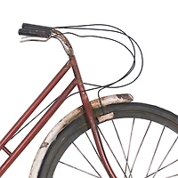 Red Rustic Metal Bicycle Wall Accent