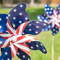 Glitzhome® 43.2" Stars & Stripes Patriotic Windmills, 4ct.