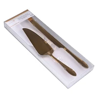 Gold-Finished Stainless Steel Cake Knife & Server Set by Celebrate It™