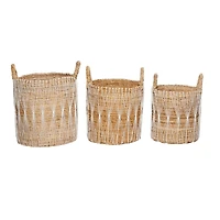 Brown Banana Leaf Storage Basket Set