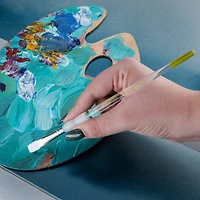 Soft-Grip Series 4010 White Taklon Short Handle Bright Brush, Size 6