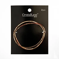 Crystal Lane DIY Gold & Light Siam Rhinestones Bracelets, 2ct.