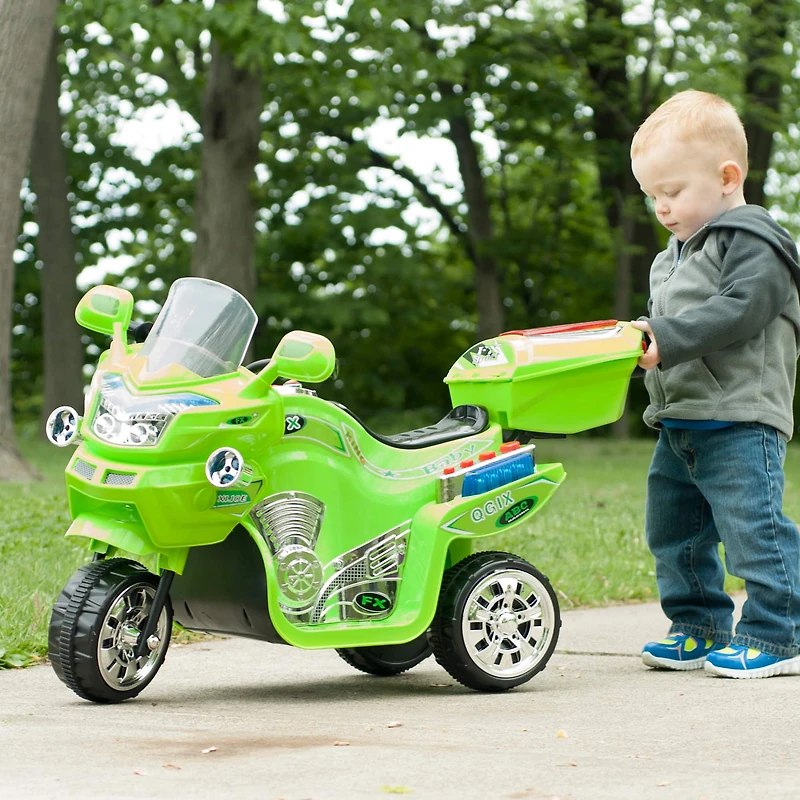 Toy Time Green Battery Powered Ride-On Motorcycle