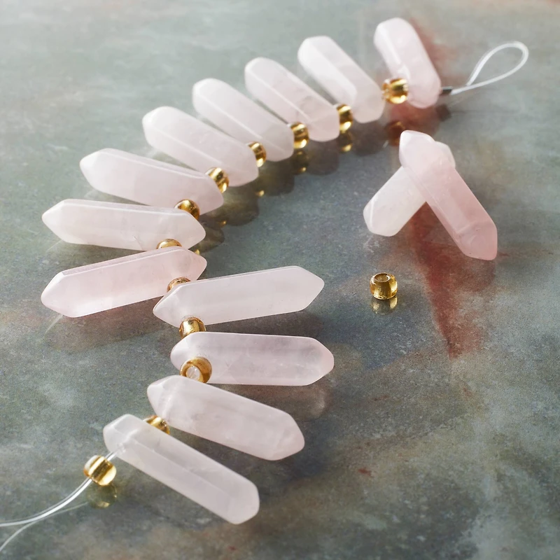 Rose Quartz Spike Beads by Bead Landing™