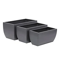 Grey Modern Planter, Set of 3" 20", 18", 16"