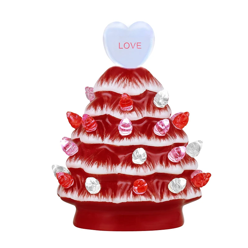 Miss Valentine 4.5" Ceramic Miniature Trees Set, 3ct.