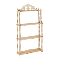 Hello Honey® 34.5" Natural Wood Wall Shelf with Shelves