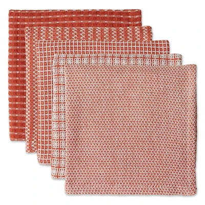 DII® Vintage Red Mixed Pattern Dishcloths, 5ct.