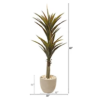 5ft. Yucca Tree in Sandstone Planter