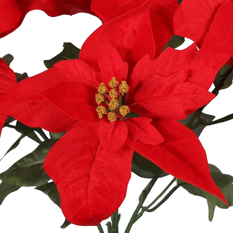 19" Red Poinsettia Deluxe Bush by Ashland®