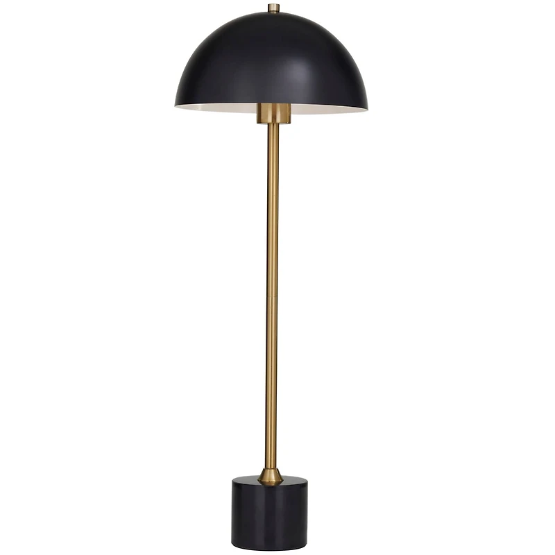 Black Metal Umbrella Style Desk Lamp with Marble Base 10" x 10" x 28