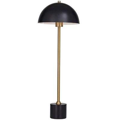 Black Metal Umbrella Style Desk Lamp with Marble Base 10" x 10" x 28