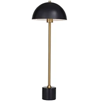 Black Metal Umbrella Style Desk Lamp with Marble Base 10" x 10" x 28