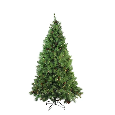 6.5ft. Pre-Lit Red Pine Artificial Christmas Tree, Clear Lights