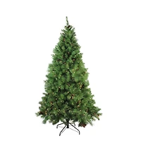 6.5ft. Pre-Lit Red Pine Artificial Christmas Tree, Clear Lights