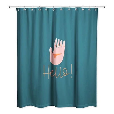 Hello Wave Shower Curtain