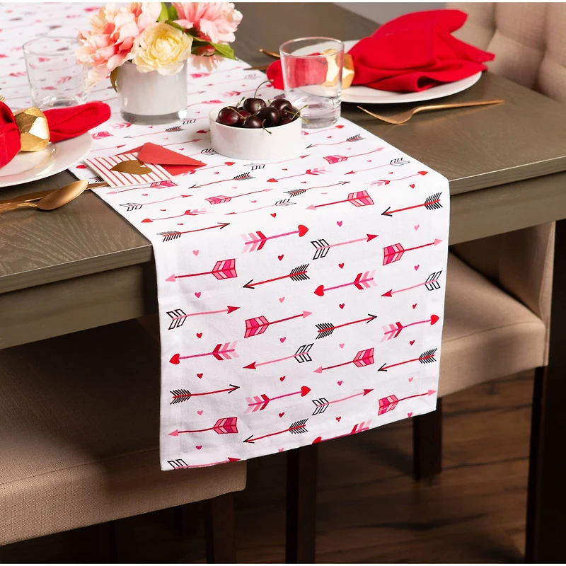DII® 72" Hearts & Arrow Print Table Runner