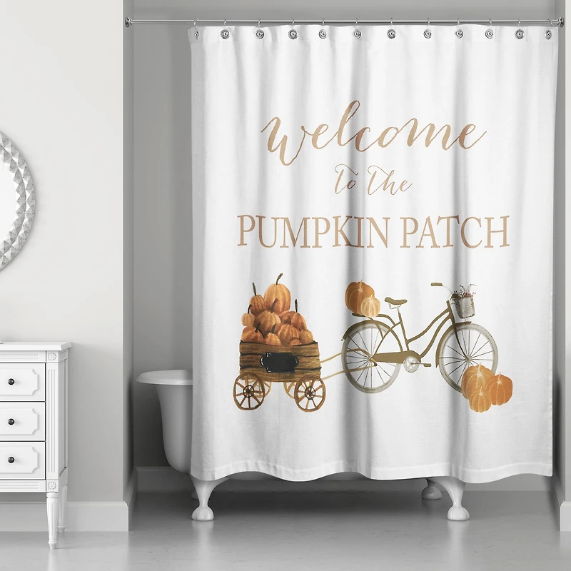 Pumpkin Wagon Shower Curtain