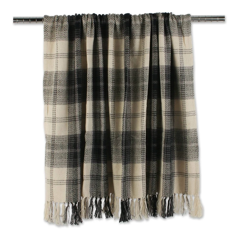 DII® Black & Cream Farmhouse Woven Throw