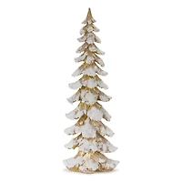 26" Unlit White & Gold Artificial Christmas Tree