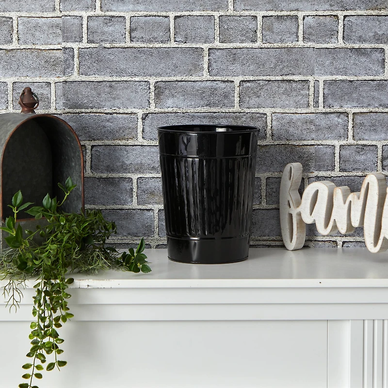 10" Black Farmhouse Country Pail Planter