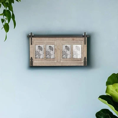 4 Opening Natural 4" x 6" Wood Farmhouse Frame