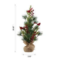 20" Unlit Cardinal Artificial Tabletop Christmas Tree