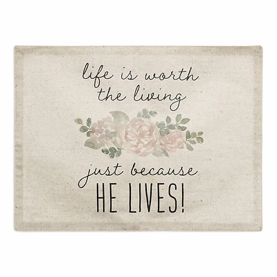 Because He Lives 2 18" x 14" Poly Twill Placemat