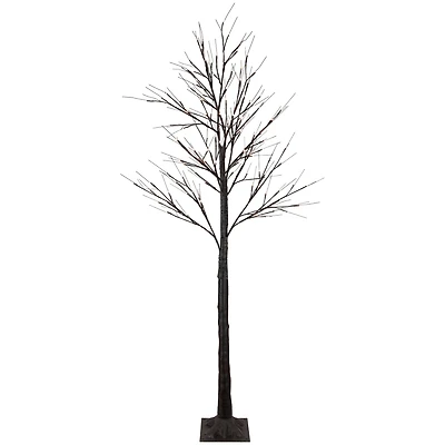 6ft. Pre-Lit Brown Twig Christmas Tree, Warm White LED Lights