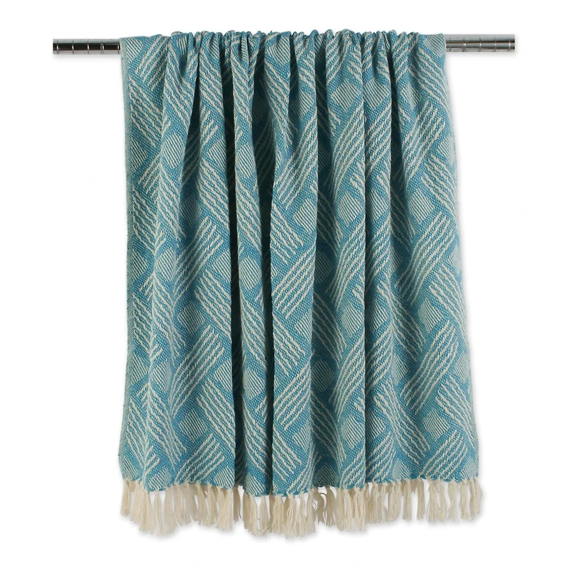 DII® Teal Basket Weave Woven Throw
