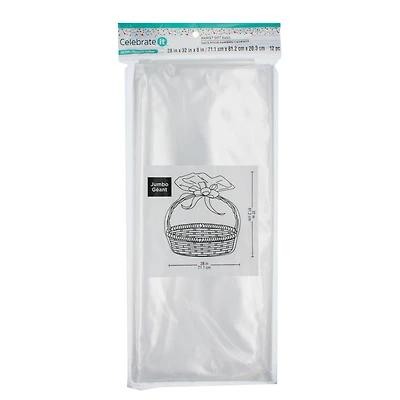 Jumbo Clear Basket Gift Bags by Celebrate It™, 12ct.