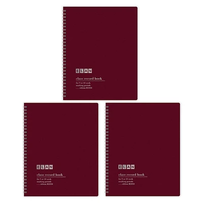 ELAN Publishing 8.5" x 11" Dark Red Class Record Books, 3ct.