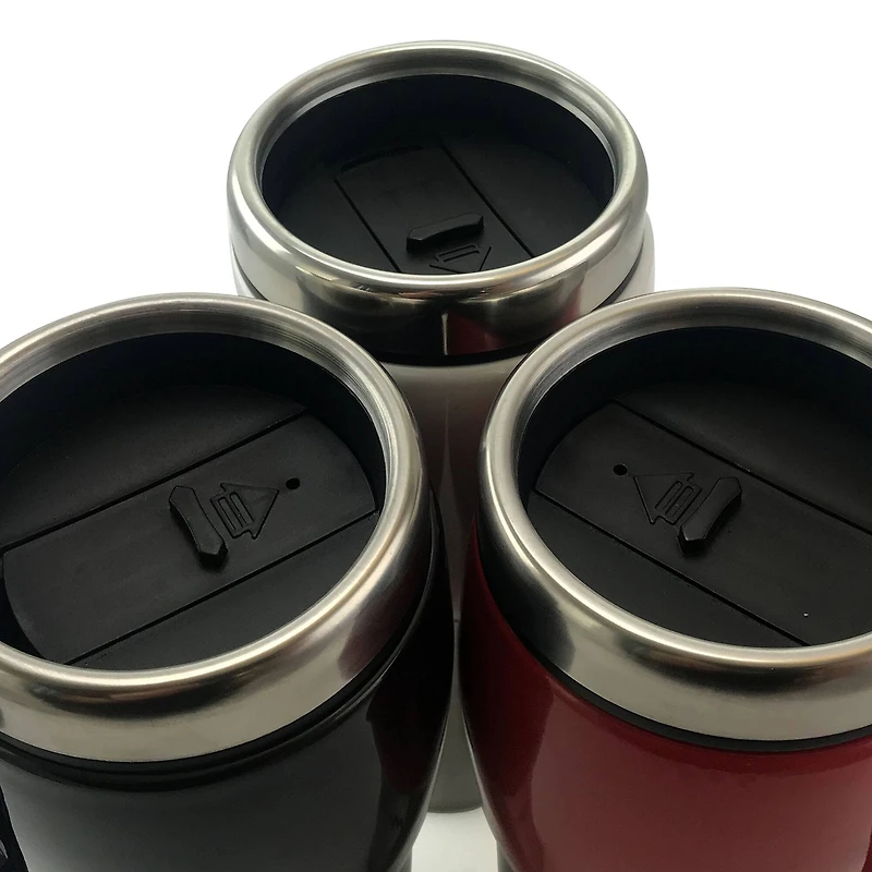 Mr. Coffee Traverse 16oz. Stainless Steel & Ceramic Travel Mugs, 3ct.