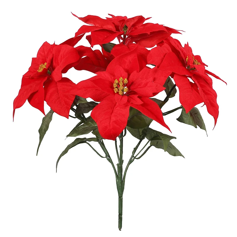 19" Red Poinsettia Deluxe Bush by Ashland®