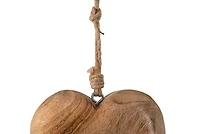 Hello Honey® Mango Wood Hanging Heart with Metal Love