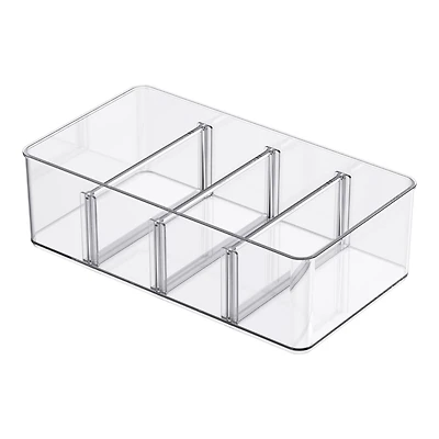 Clear Storage Bin with Dividers by Simply Tidy™