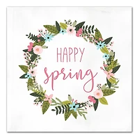 Happy Spring Wreath 16" x 16" Canvas Wall Art
