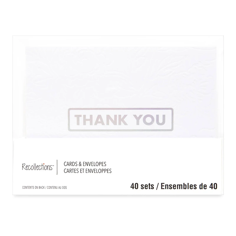 Embossed Thank You Cards & Envelopes by Recollections™, 5.5" x 4.2"