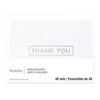 Embossed Thank You Cards & Envelopes by Recollections™, 5.5" x 4.2"