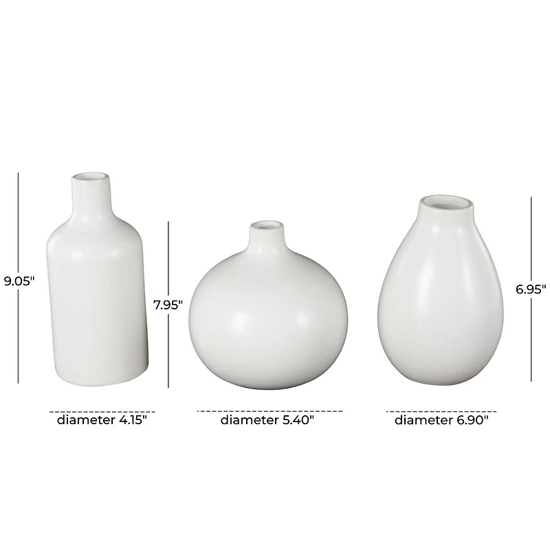 White Ceramic Minimal Ceramic Vase Set